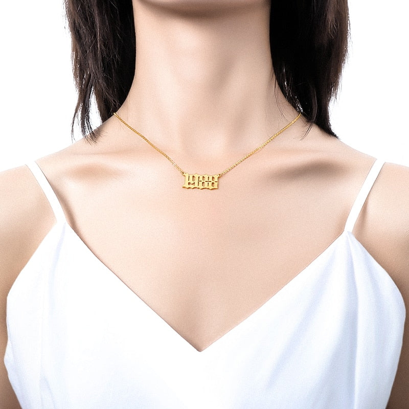 Custom Year of Birth Necklaces