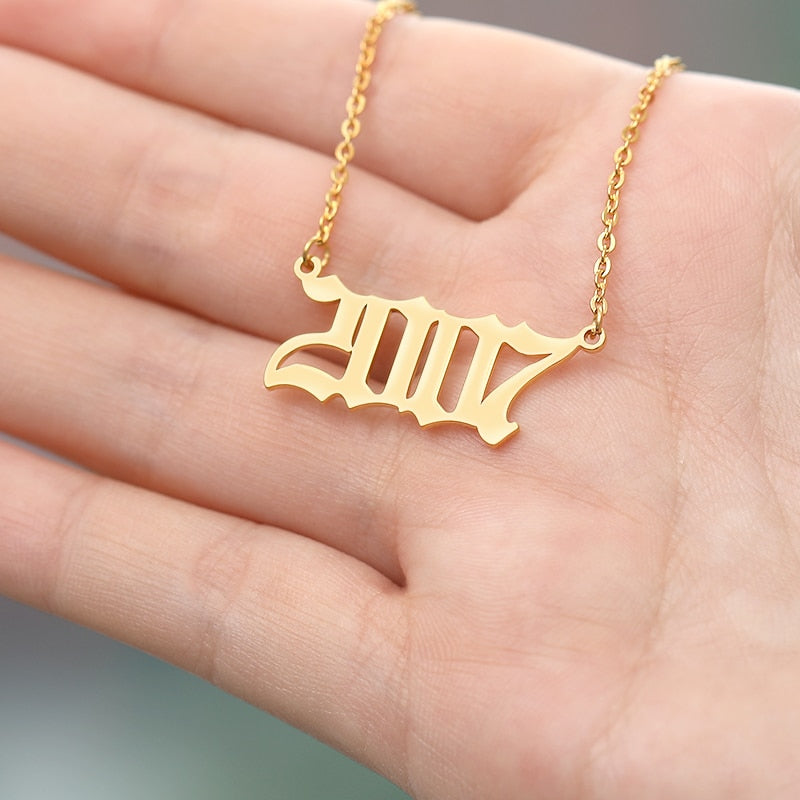 Custom Year of Birth Necklaces