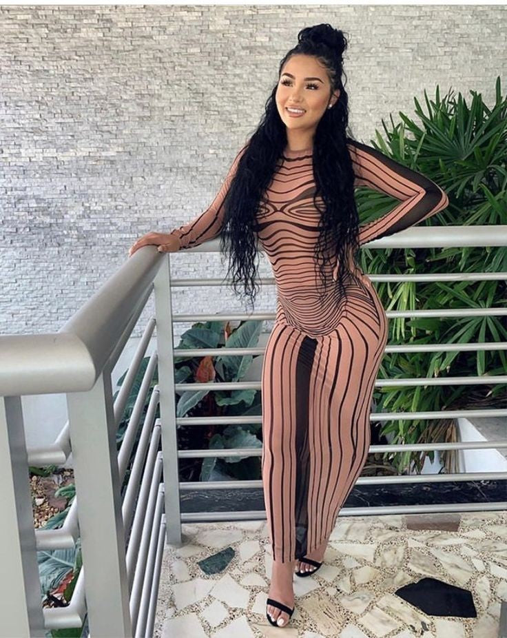 Debbie Sheer Mesh Maxi Dress