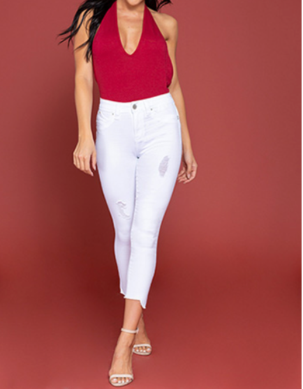 Double Take High-Rise Jeans- White