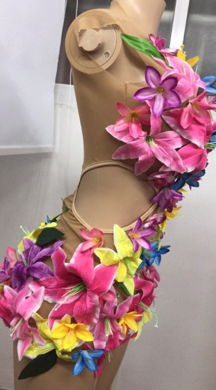 Flower Sexy Mesh Dress