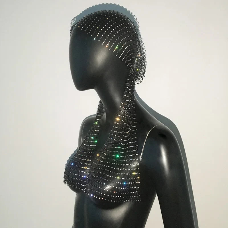 Glitter Rhinestone Headscarf