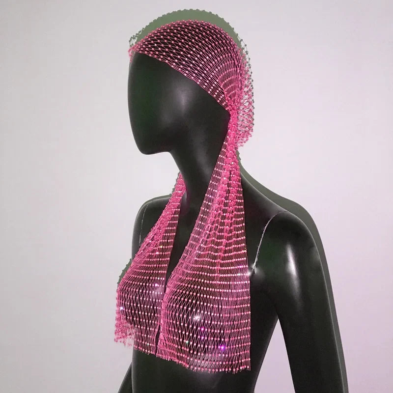 Glitter Rhinestone Headscarf