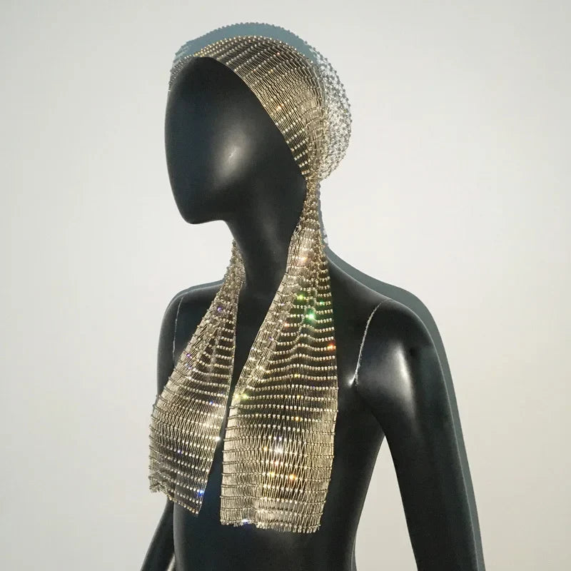 Glitter Rhinestone Headscarf