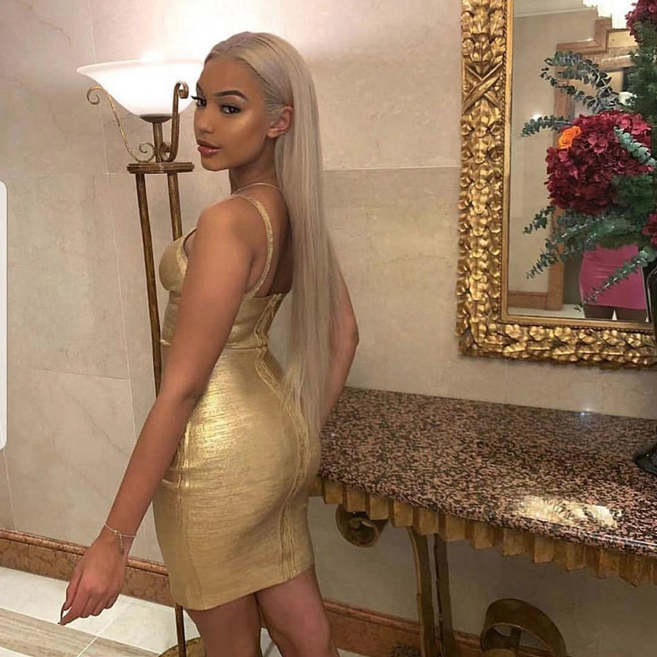 Golden Bronzing Bodycon Dress