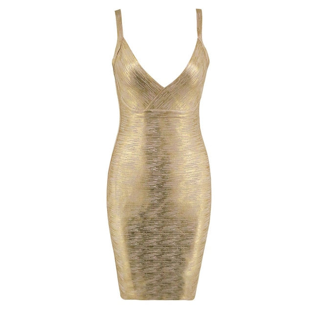 Golden Bronzing Bodycon Dress