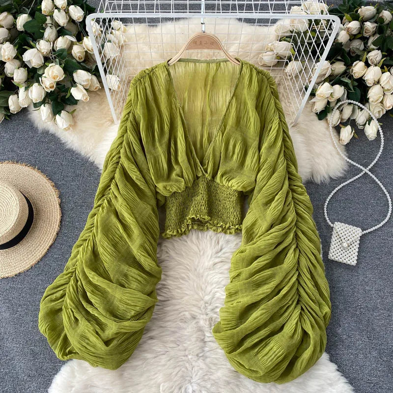 Chiffon Puff Sleeve Top