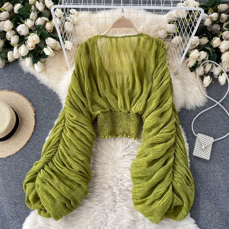 Chiffon Puff Sleeve Top