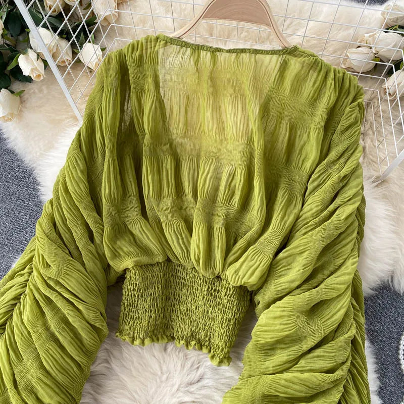 Chiffon Puff Sleeve Top