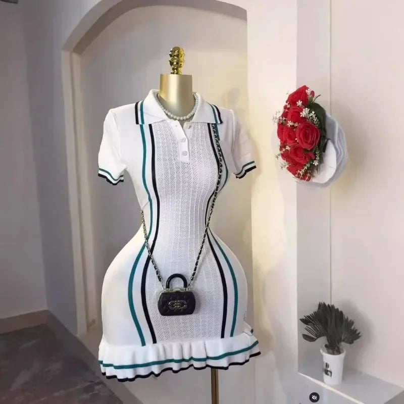Krista Ruffle Knit Mini Dress