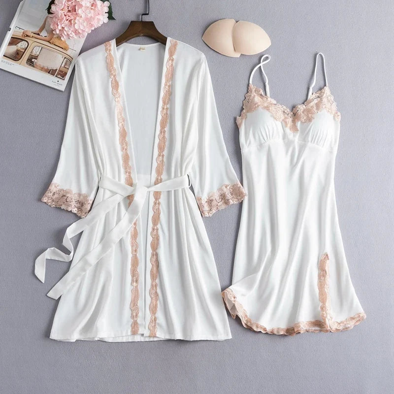 Lace Kimono Pajama Set