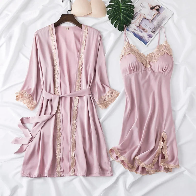 Lace Kimono Pajama Set