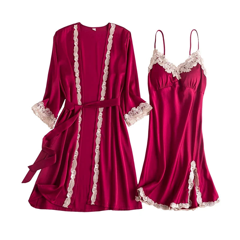 Lace Kimono Pajama Set
