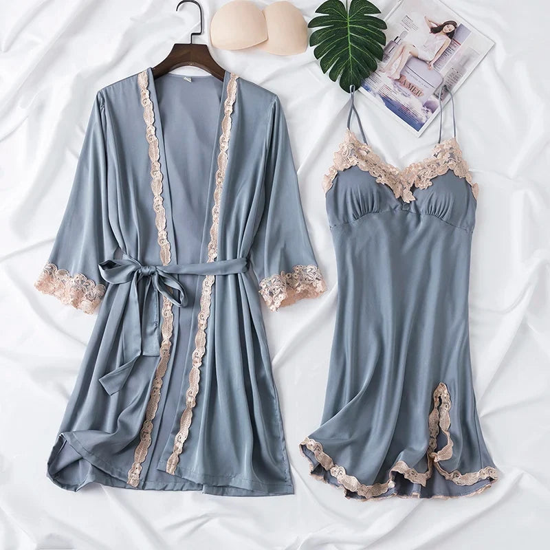 Lace Kimono Pajama Set