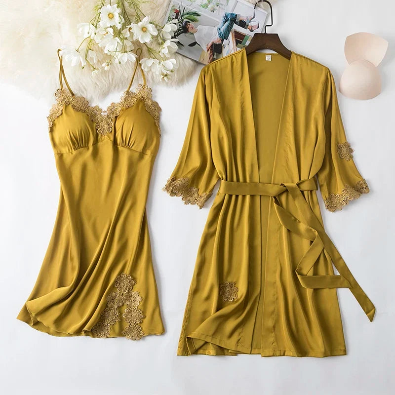 Lace Kimono Pajama Set