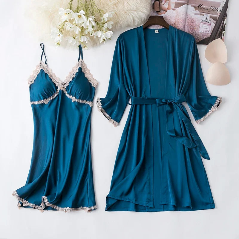 Lace Kimono Pajama Set