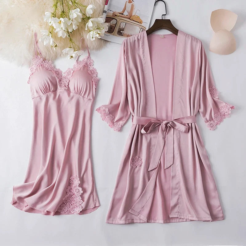 Lace Kimono Pajama Set
