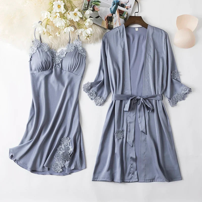 Lace Kimono Pajama Set