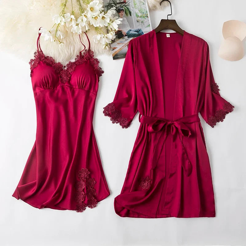 Lace Kimono Pajama Set
