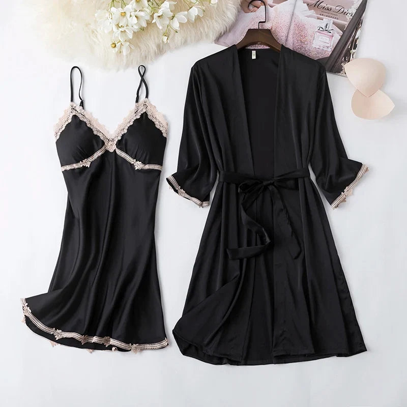 Lace Kimono Pajama Set