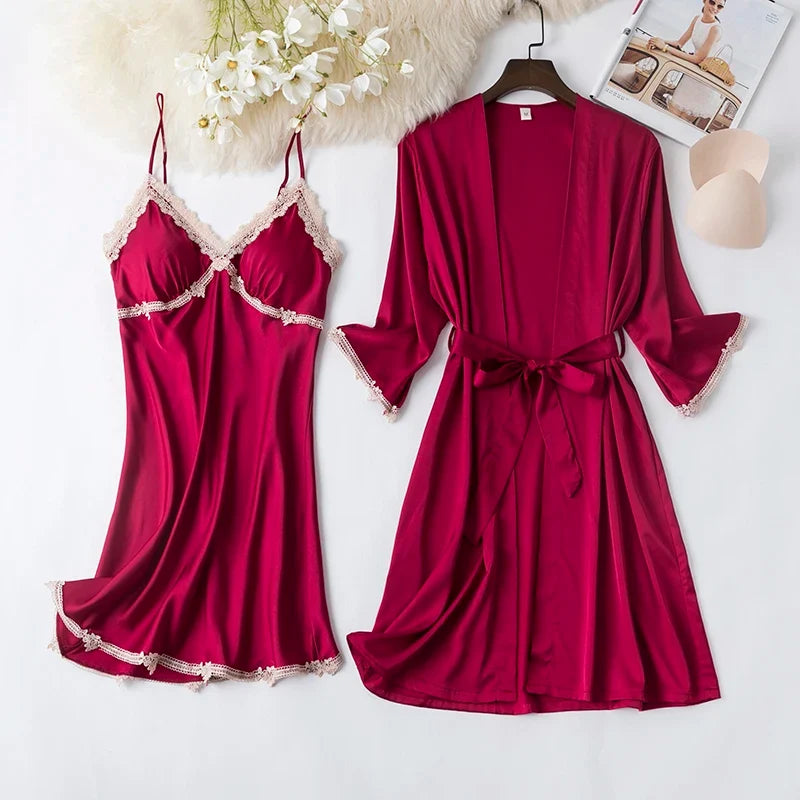 Lace Kimono Pajama Set