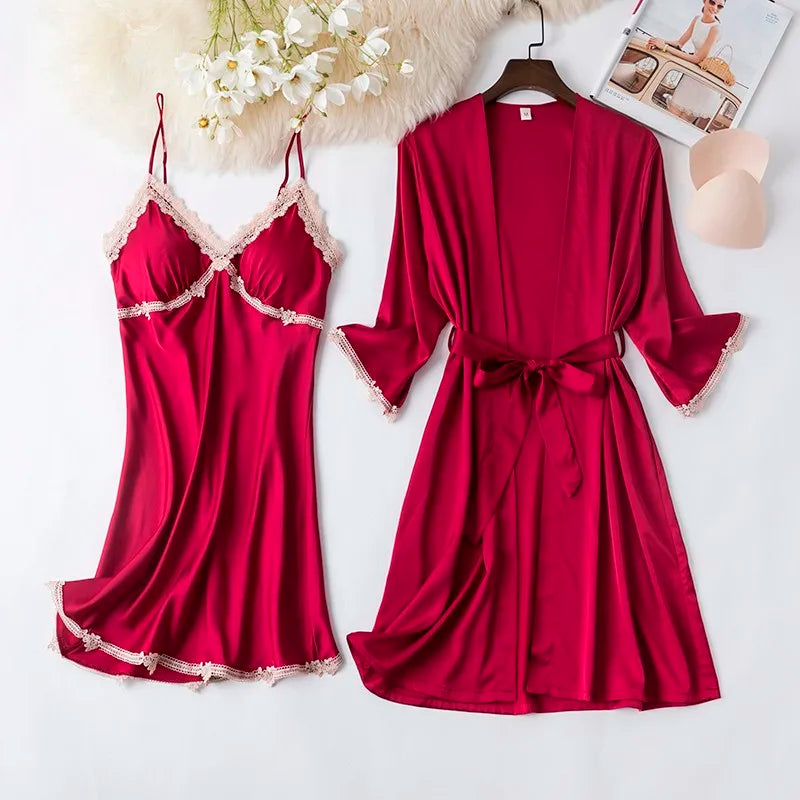 Lace Kimono Pajama Set