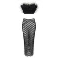 Leana Feather Bandage Skirt Set