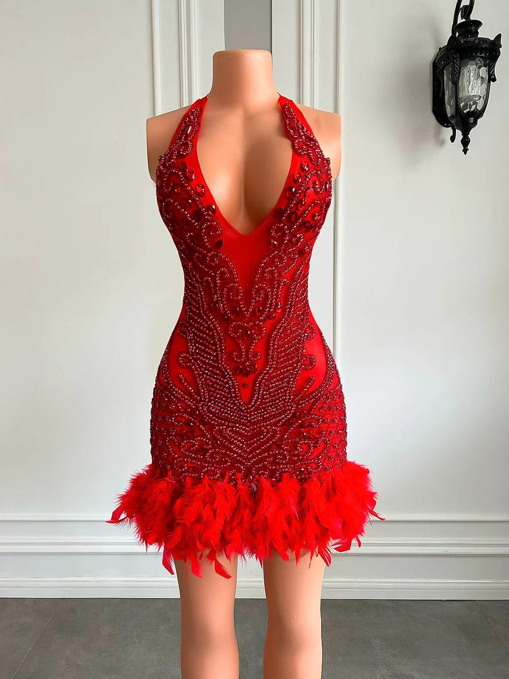 Lilian Feather Mini Dress