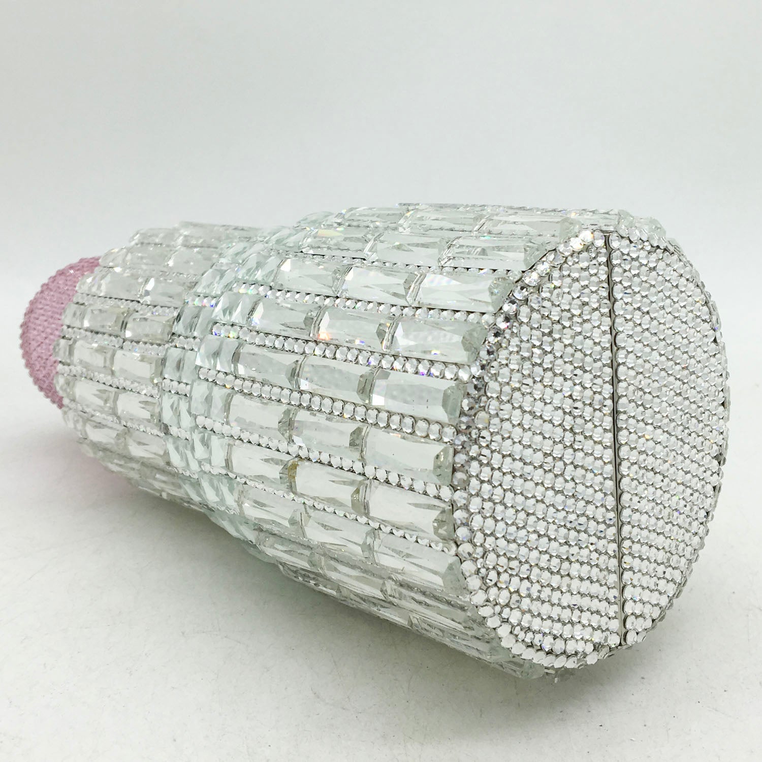 Lipstick Rhinestone Mini Clutch Bag