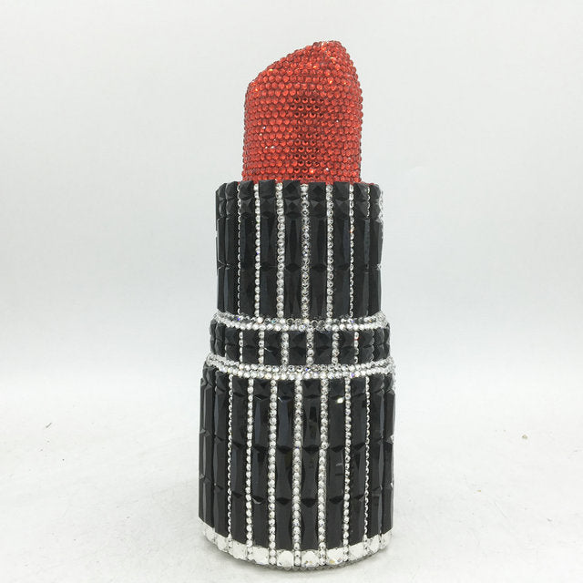 Lipstick Rhinestone Mini Clutch Bag