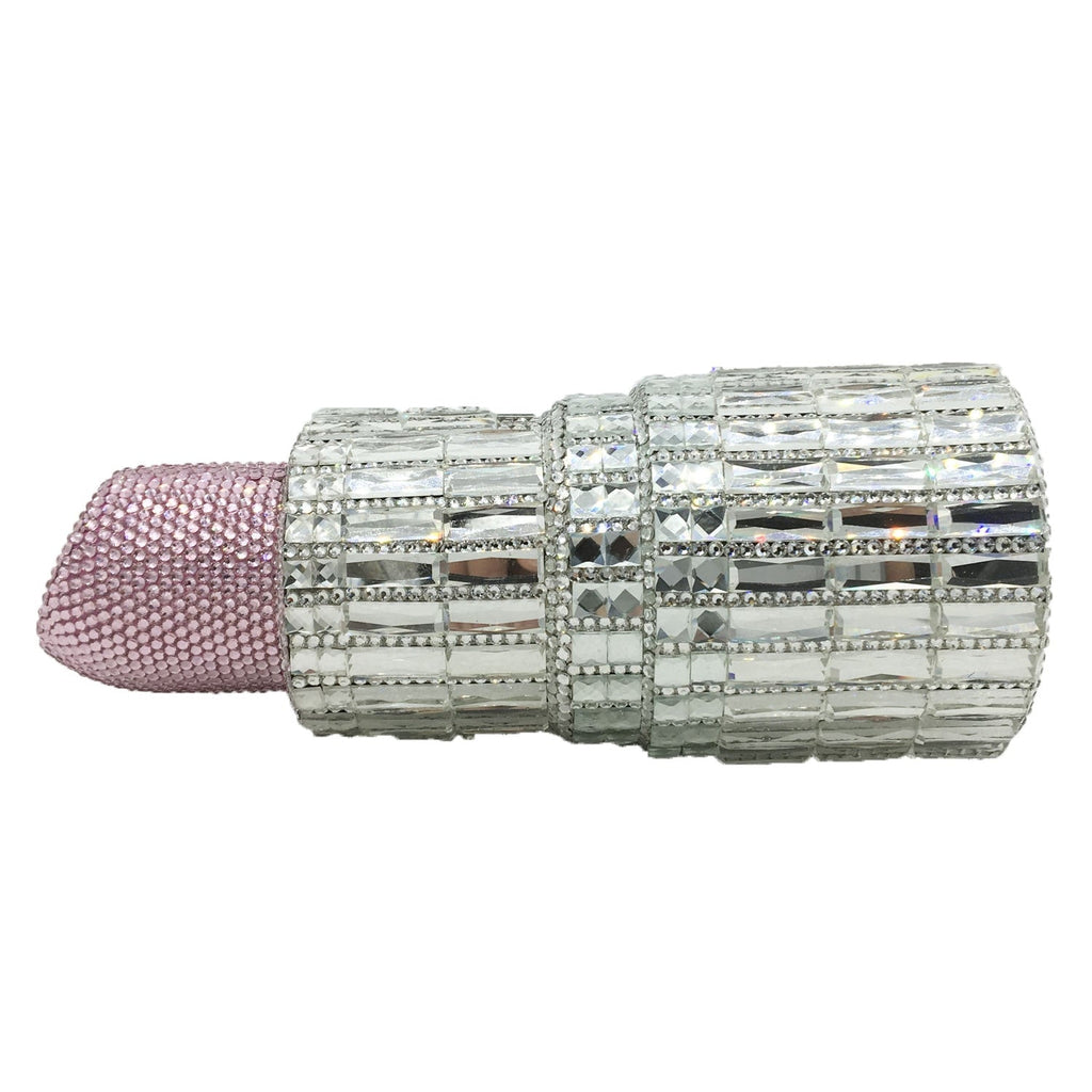 Lipstick Rhinestone Mini Clutch Bag