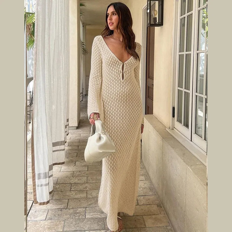 Long Beach Knit Maxi Dress