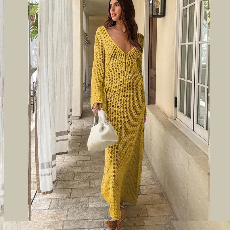 Long Beach Knit Maxi Dress