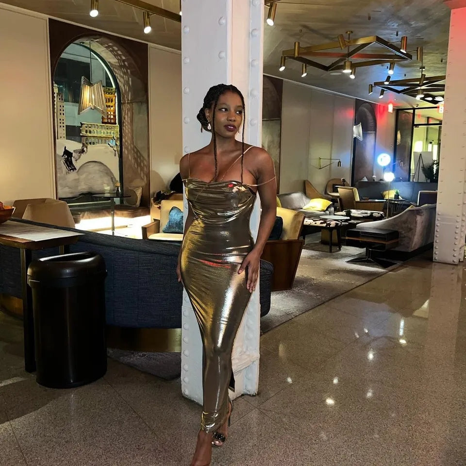 Loves Gold Maxi Dress