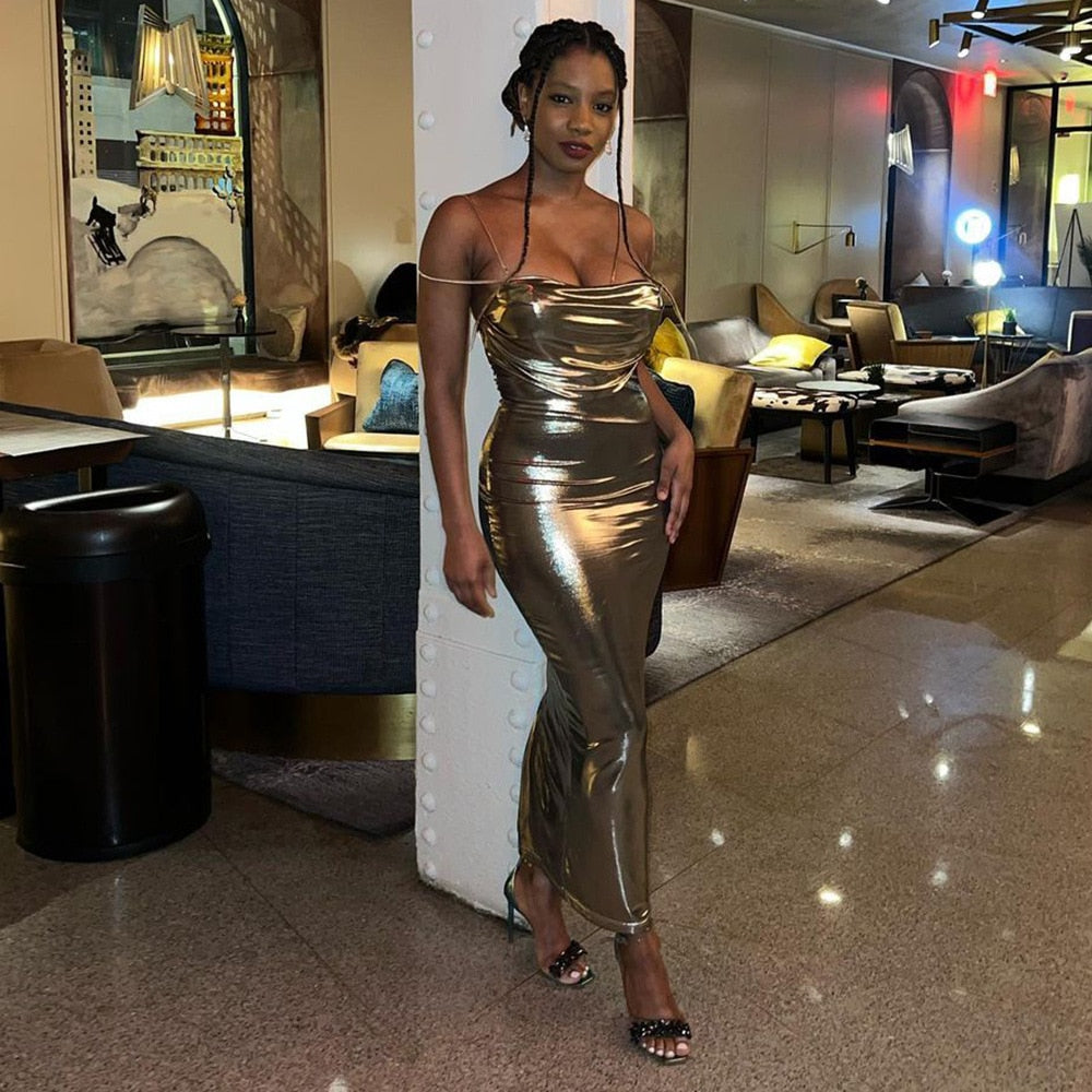 Loves Gold Maxi Dress