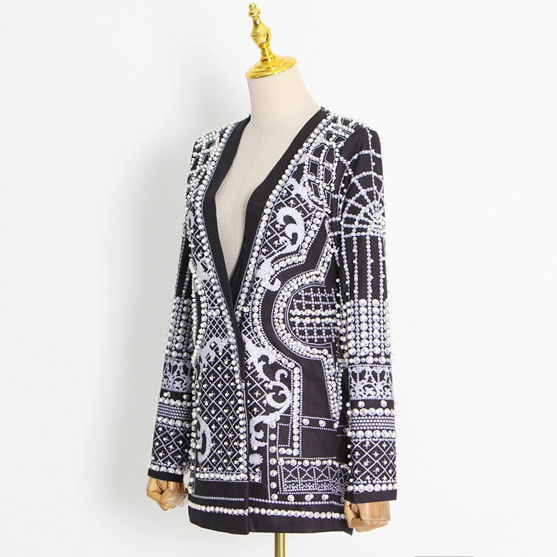 Luxurious Metallic Beaded Blazer/Dress