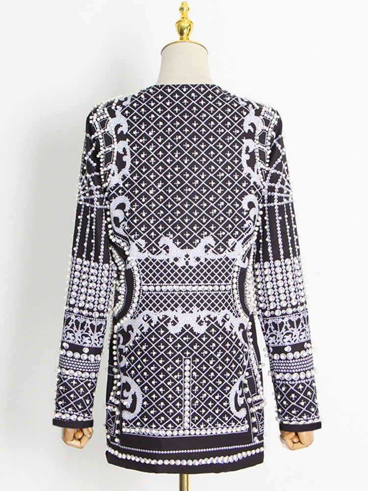 Luxurious Metallic Beaded Blazer/Dress