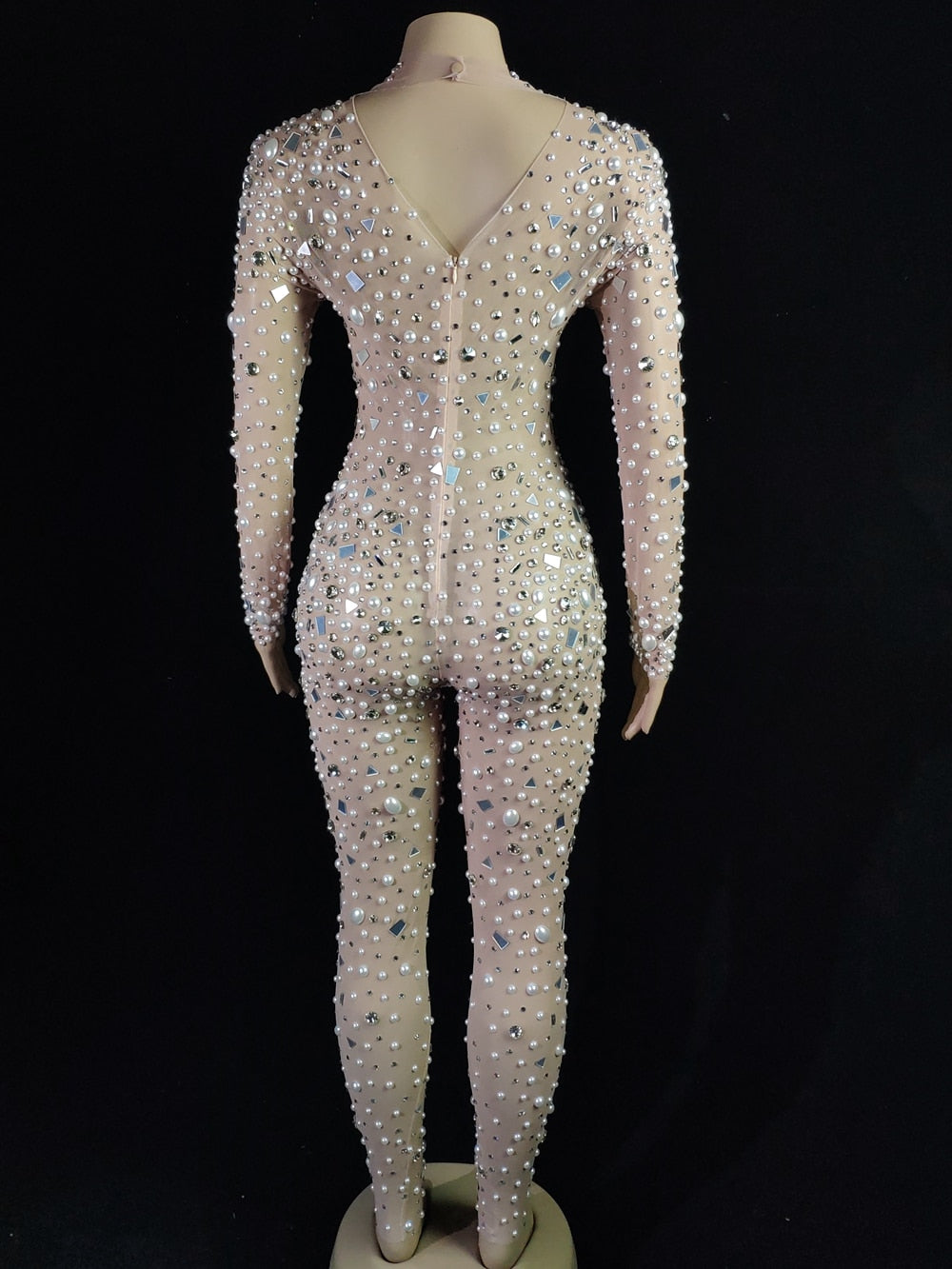 Luxury Pearl Mesh Jumpsuit