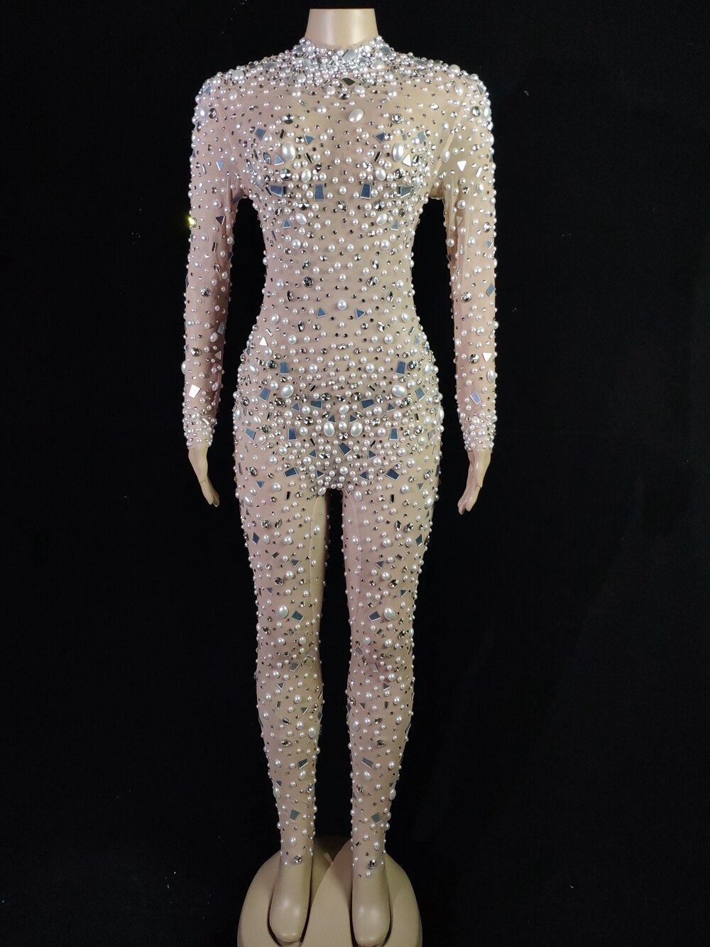 Luxury Pearl Mesh Jumpsuit