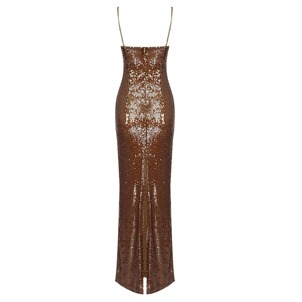 Luxury Sequins Bodycon Maxi Dress