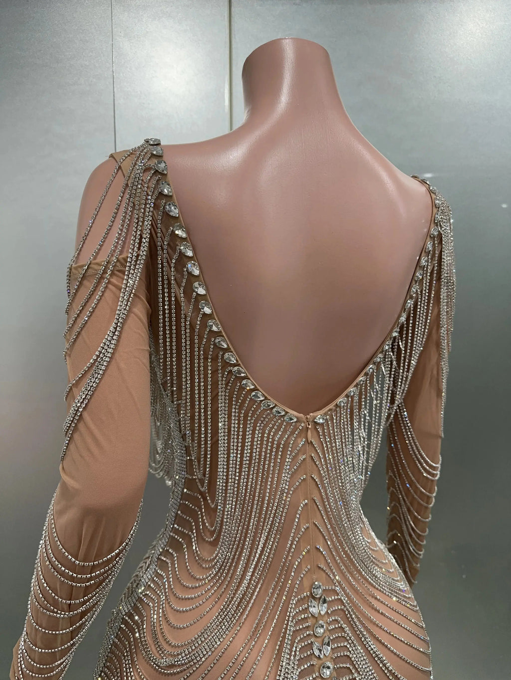 Luxury Tassels Chain Mini Dress