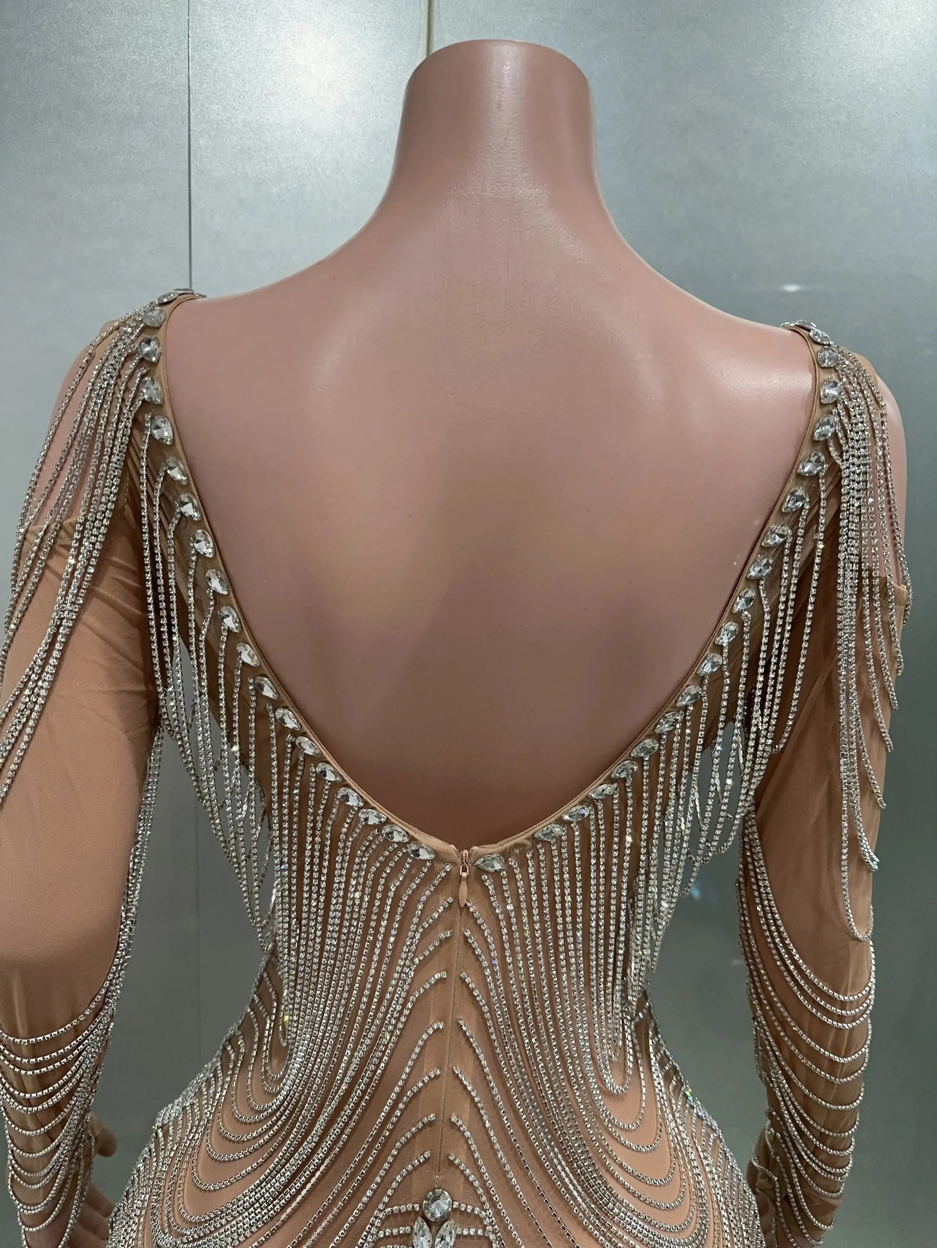 Luxury Tassels Chain Mini Dress