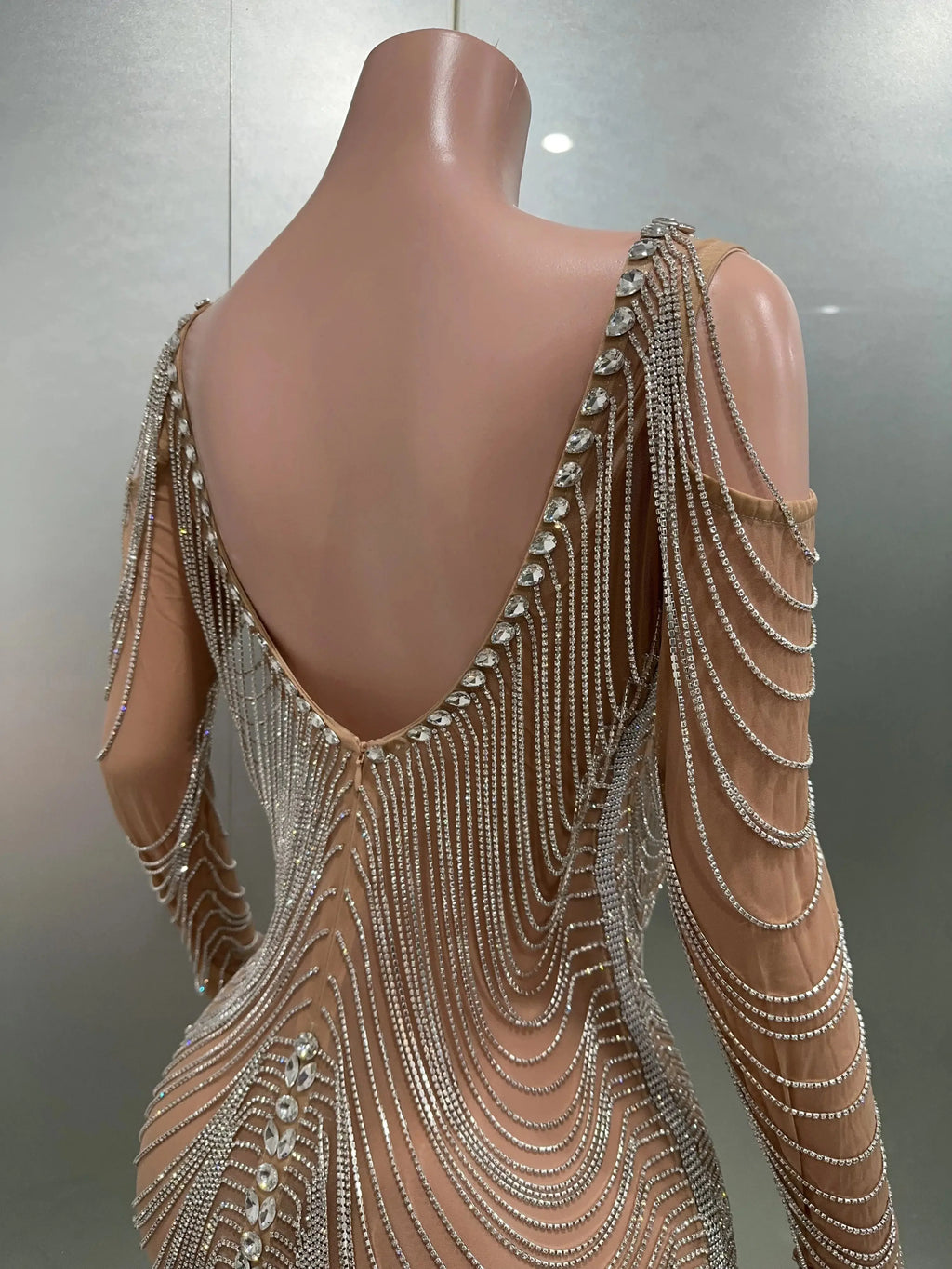 Luxury Tassels Chain Mini Dress