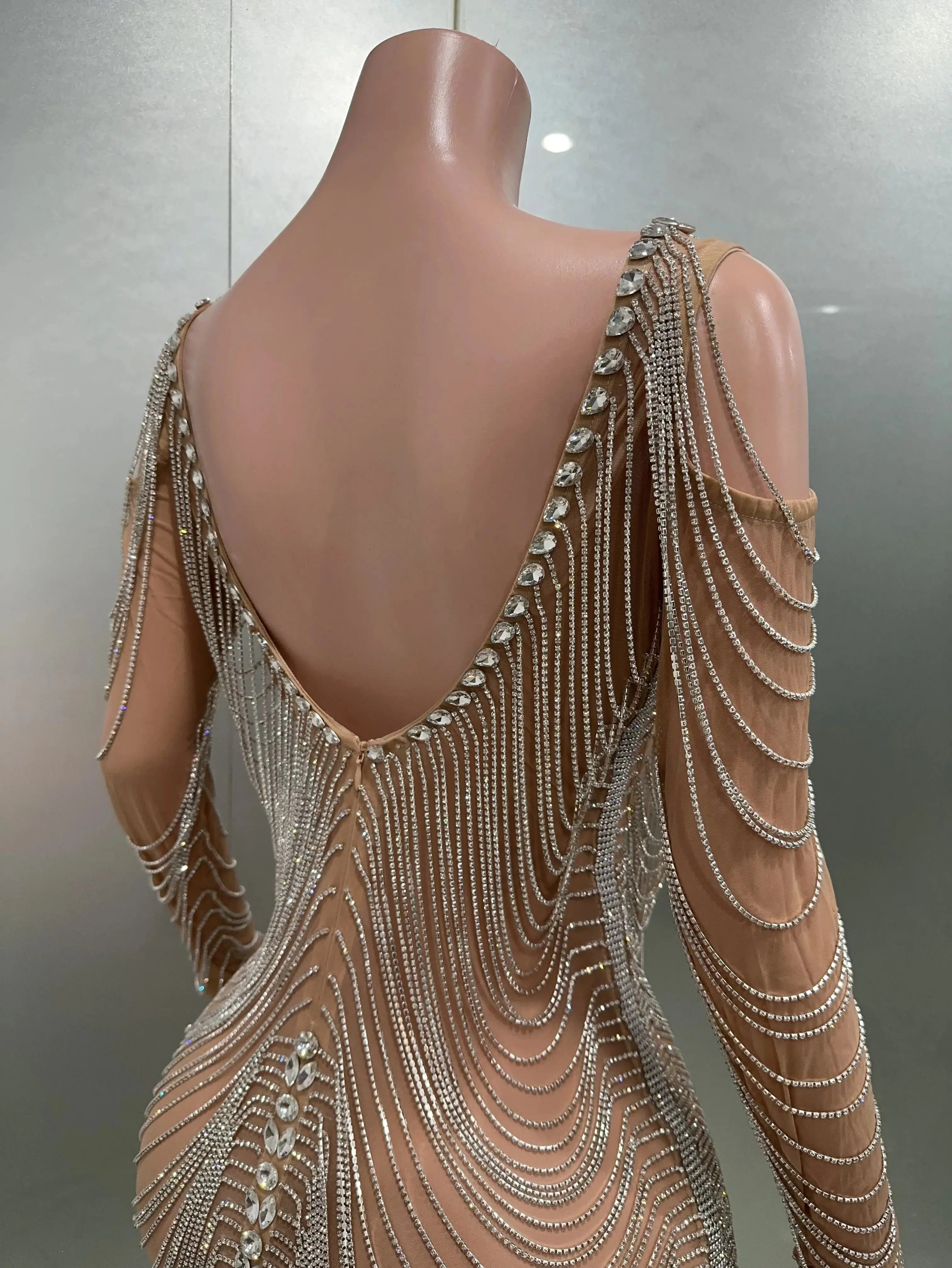 Luxury Tassels Chain Mini Dress