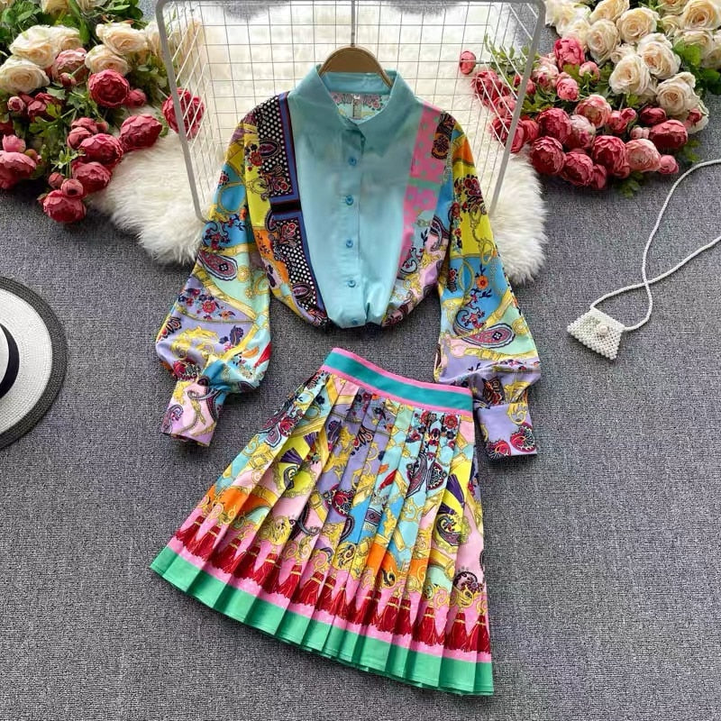 Luxury Vintage Skirt Set