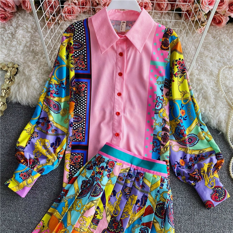 Luxury Vintage Skirt Set