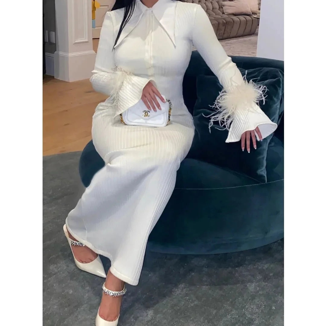 Maddy Feather Bandage Maxi Dress