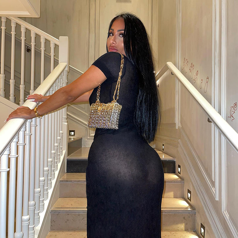Maxine High Split V-neck Maxi Dress