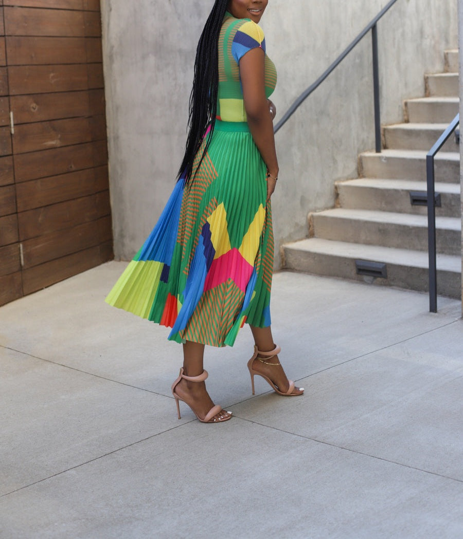 Miyake Pleated Skirt Set