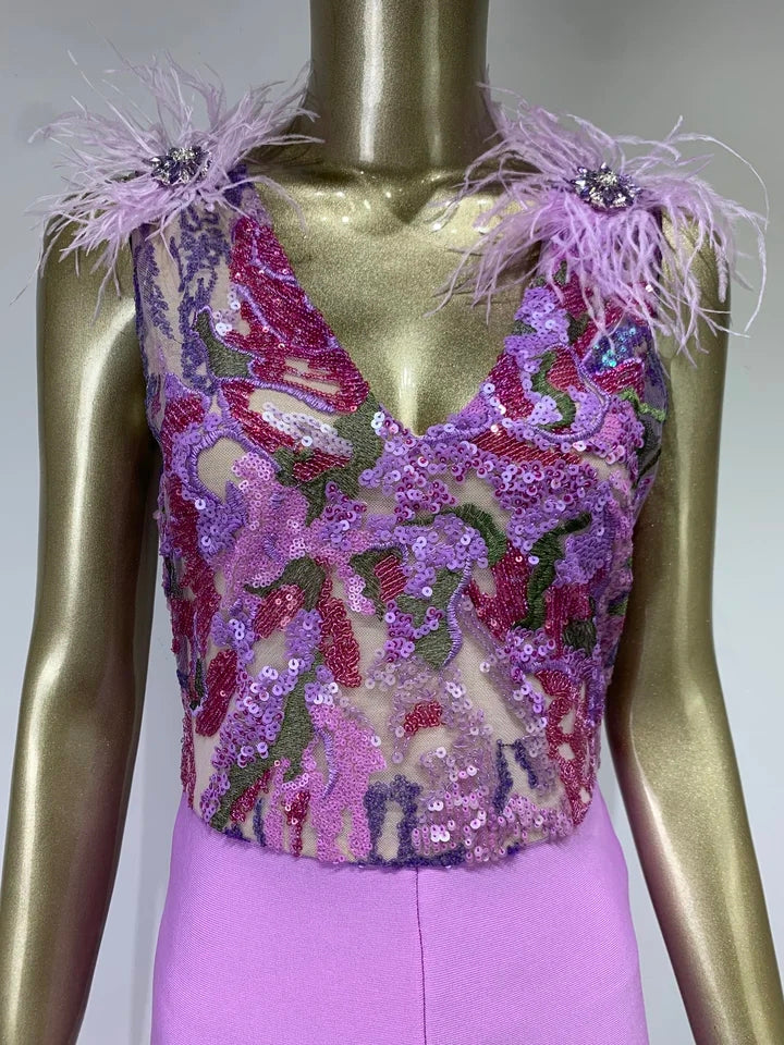 Nessa Feathers Jumpsuit